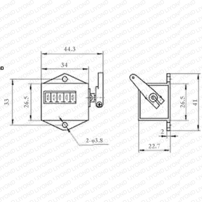 drawing mechanical counter 5 Dights for circuit breaker LYC181 