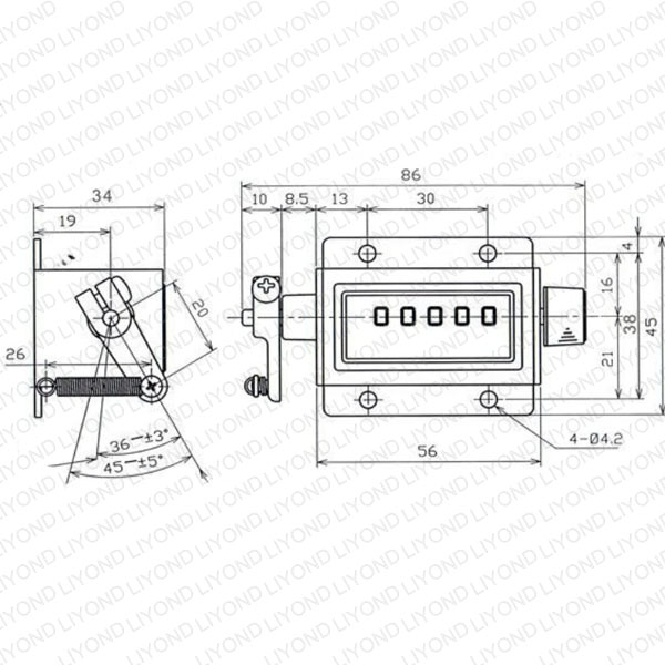 drawing digits mechanical counter for circuit breaker LYC180
