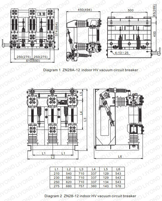 ZN28-12(ZN28A-12) Indoor High Voltage Vacuum Circuit Interrupter
