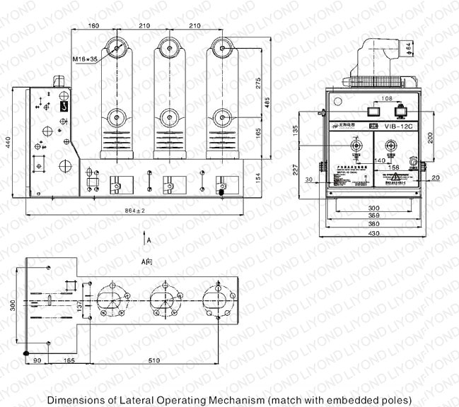 EP-12C indoor HV vacuum circuit breaker for 12kV switchgear 