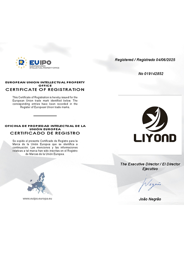 Sertifikat registratsii torgovoy marki ES Liyond